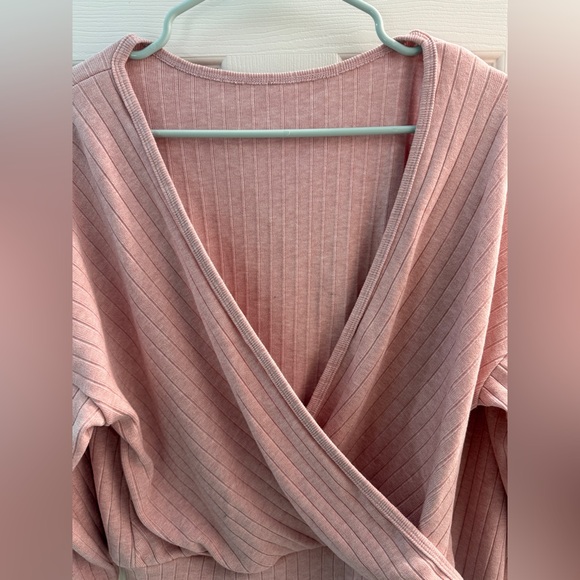 OGL Blush Wide Rib Surplice Top-NWOT - Picture 5 of 8